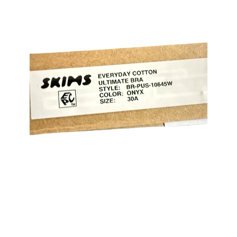 Skims Everyday Cotton Ultimate Bra - New - Onyx - 30A